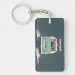 Surf Van Splash – Retro Beach Camper Keychain