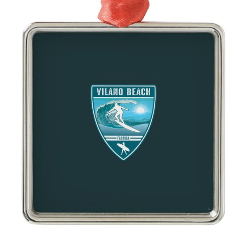 Surf Vilano Beach Florida Metal Ornament
