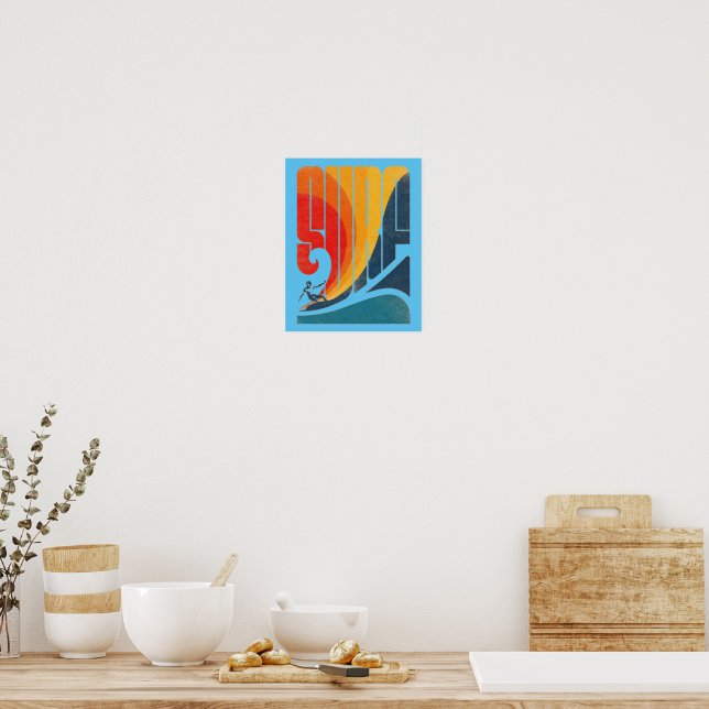 Surf, vintage surfing poster, Surf wall art | Zazzle