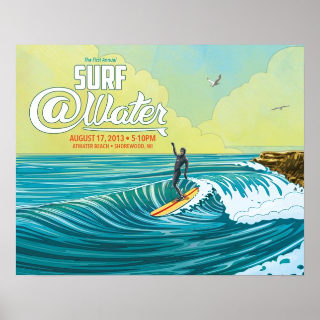 Surf @Water surfer poster- 20" x 16" Poster (Front)