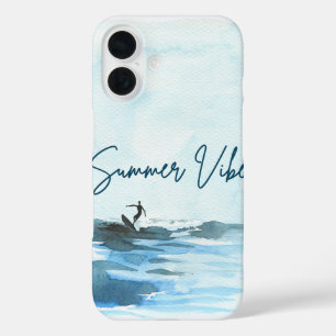 Surf Watercolor Summer Vibe iPhone 16 Case
