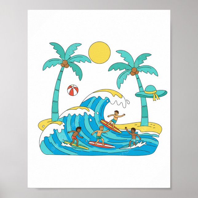 Surf & Waves Poster Paper (Semi-Gloss) (Front)