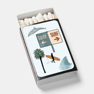 surf wedding matchboxes
