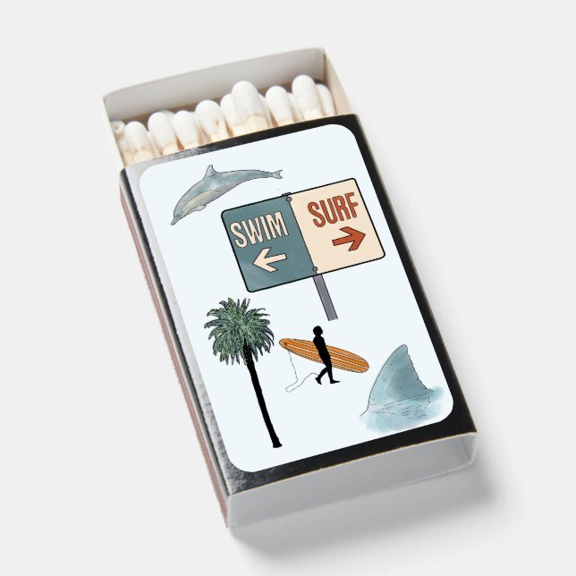 surf wedding  matchboxes (Front Open)