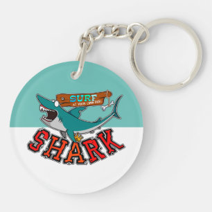 Surf with shark keychain