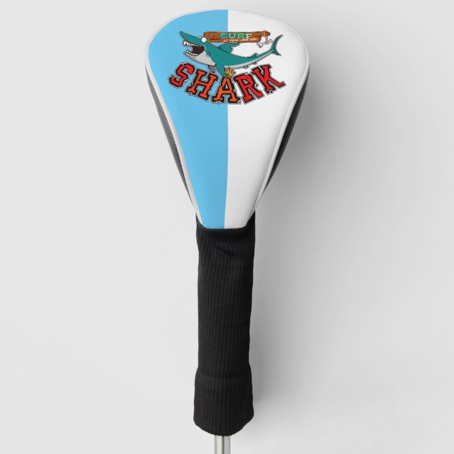Surf with the shark golf head cover (Front)