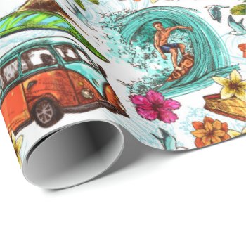 Surf Wrapping Paper by Zazzlemm_Cards at Zazzle