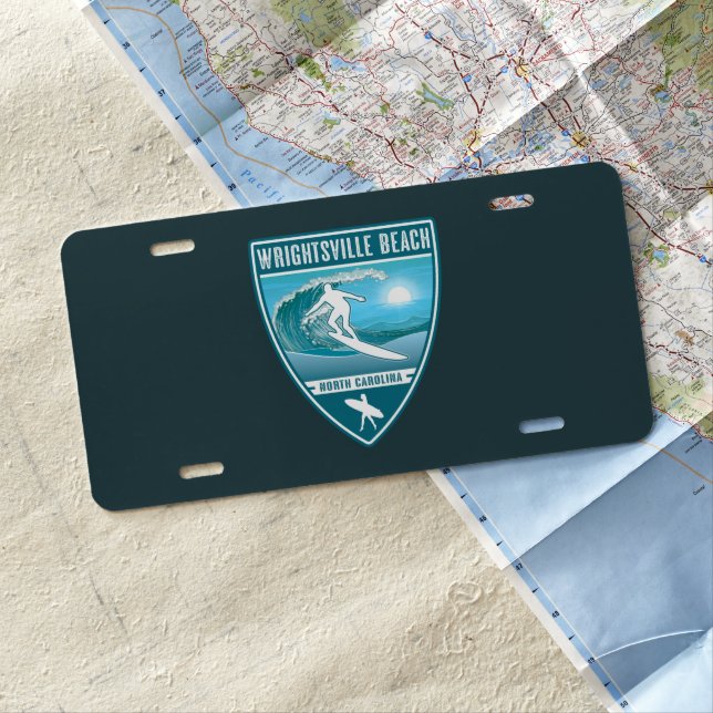 Surf Wrightsville Beach North Carolina License Plate (In Situ)