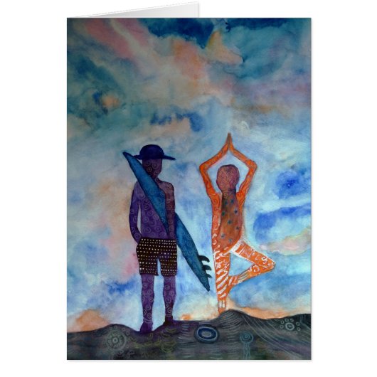 Surf Yoga Boho Beach Postcard (Front)
