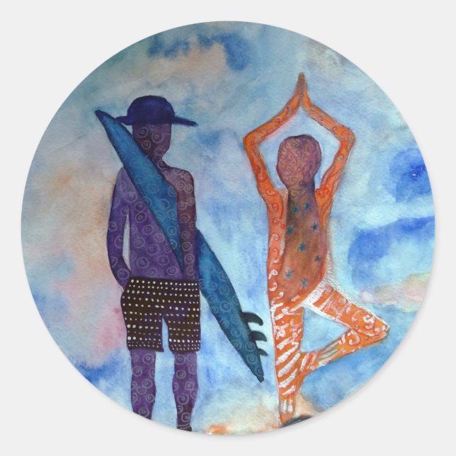 Surf Yoga Summer Sticker (Front)