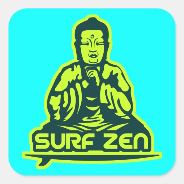 Surf Zen Square Sticker (Front)