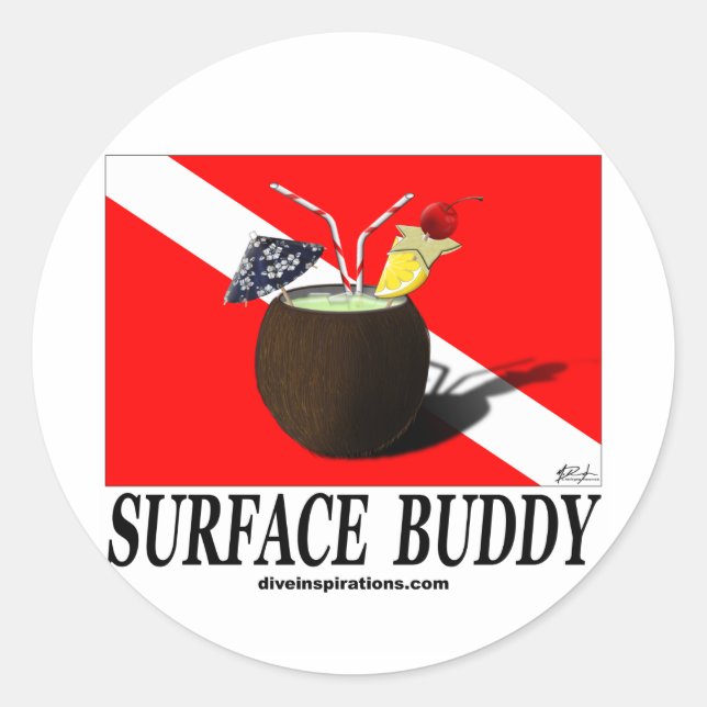 Surface Buddy Classic Round Sticker (Front)