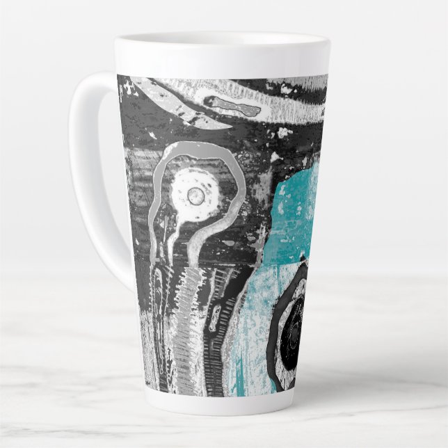 Surface Current – Abstract Flow & Structure Combo  Latte Mug (Left Angle)