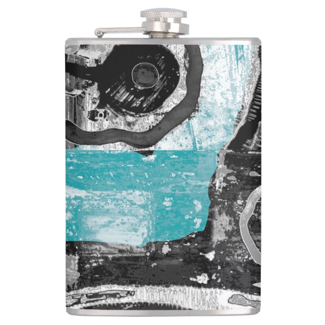 Surface Current – Abstract Flow & Structure Vinyl  Flask (Front)