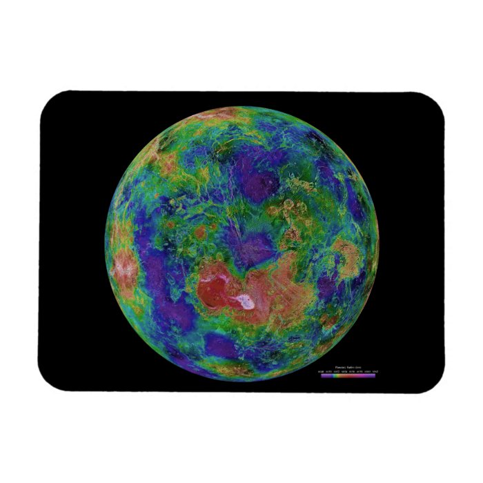 Surface Elevation Map of the Planet Venus Magnets