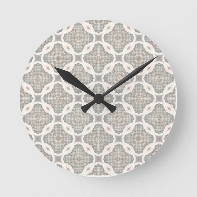 Surface pattern design - beige chainlink as round clock (Front)