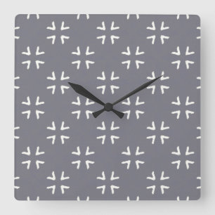 Surface pattern - Gray Star - as a Square Wall Clock