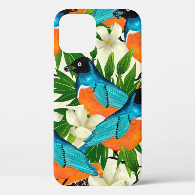 Surface pattern with papaya fruits,leaves and flow Case-Mate iPhone case (Back)