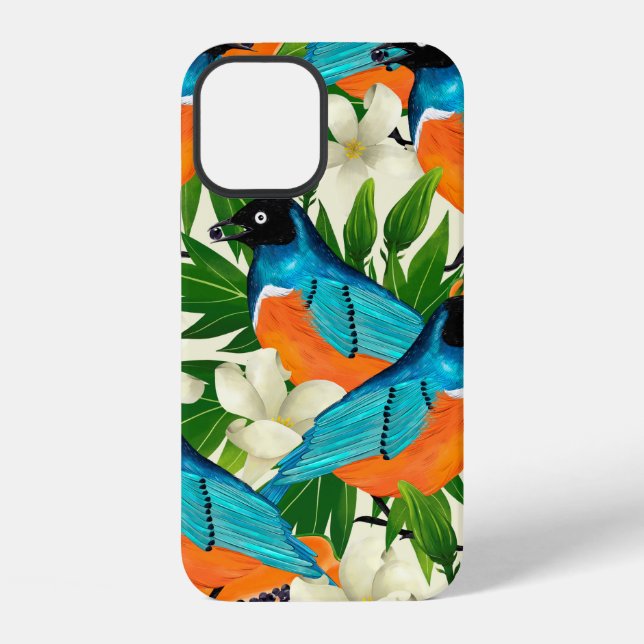 Surface pattern with papaya fruits,leaves and flow iphone case (Back)