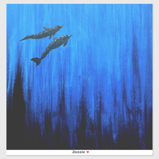 Surfacing dolphins #2 sticker (Sheet)