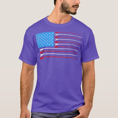 Surfboard American Flag Surfer  T_Shirt