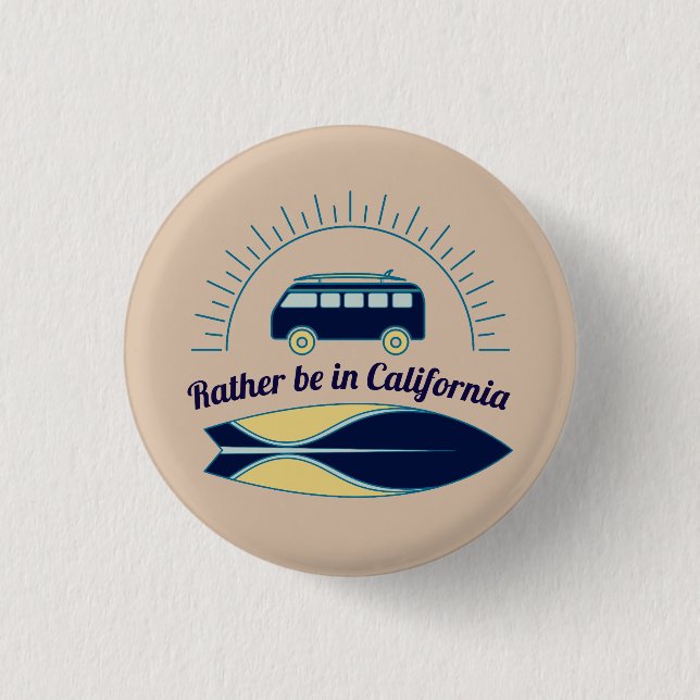 Surfboard and Camper California Button (Front)