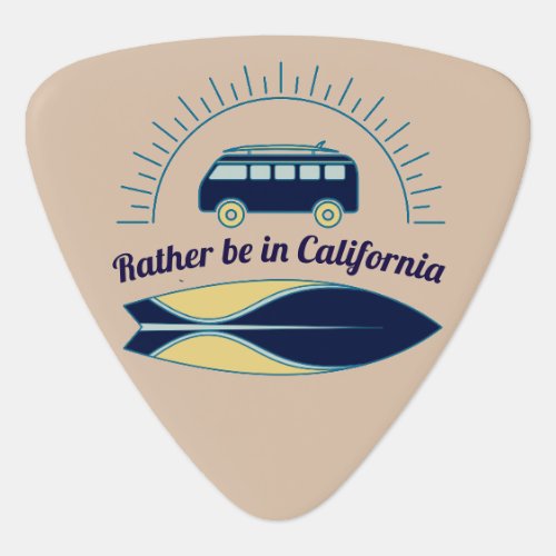Surfboard and Camper California Guitar Pick