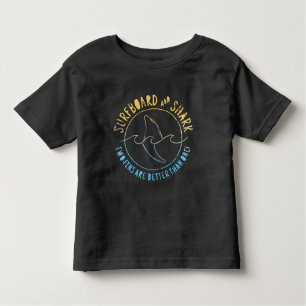 Surfboard And Shark Funny Summer Beach Vacation  T Toddler T-shirt