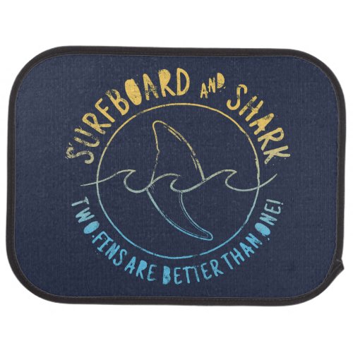 Surfboard And Shark Funny Surfer Surfing Summer Car Floor Mat