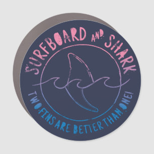 Surfboard And Shark Funny Surfer Surfing Summer Car Magnet
