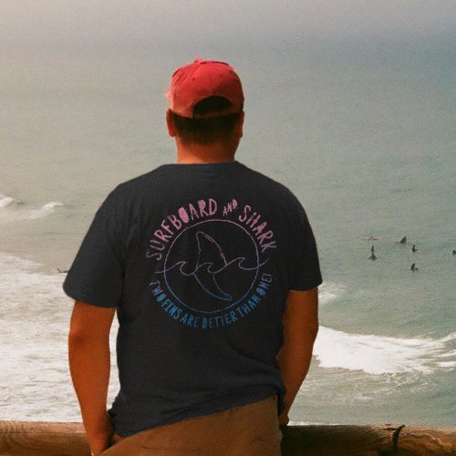 Surfboard And Shark Funny Surfer Surfing Summer T_Shirt