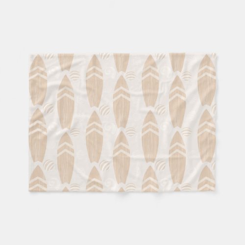 Surfboard Beach Baby Neutral Fleece Blanket