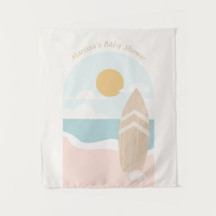 Surfboard Beach Baby Shower Tapestry