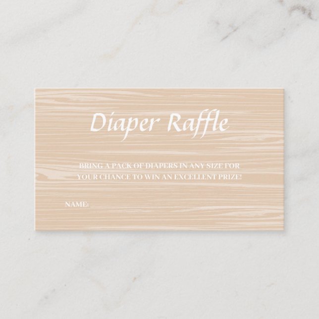 Surfboard Beach Diaper Raffle Game Enclosure Card (Front)