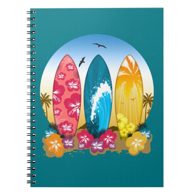 Surfboard Beach Notebook (Front)