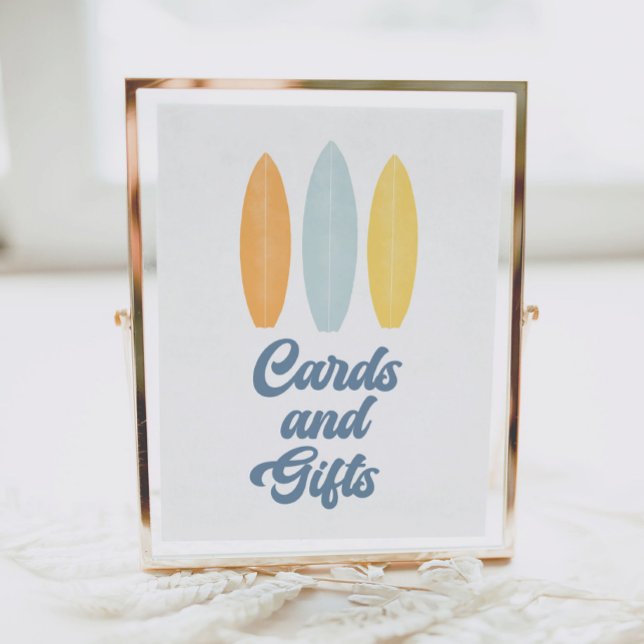 Surfboard Birthday Party Cards and Gifts Sign (Creator Uploaded)