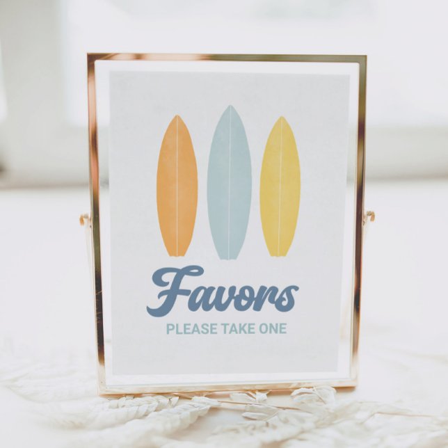 Surfboard Birthday Party Favors Sign (Creator Uploaded)