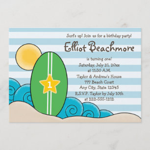 Surfboard Birthday Party for Kids (Any Age) Invitation