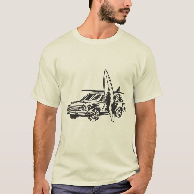 Surfboard Car Vintage Surf Design T-Shirt (Front)