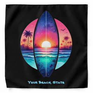 Surfboard in the Sunset Bandana