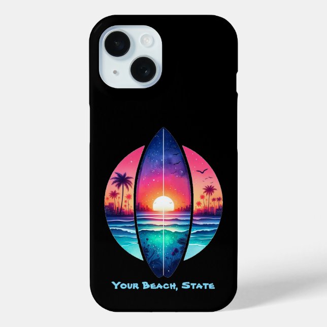 Surfboard in the Sunset Case-Mate iPhone Case (Back)