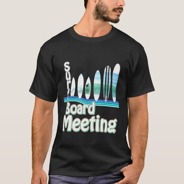 Surfboard Meeting Wave  Board Shapes T-Shirt (Front)