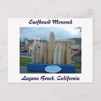 Surfboard Menorah Postcard
