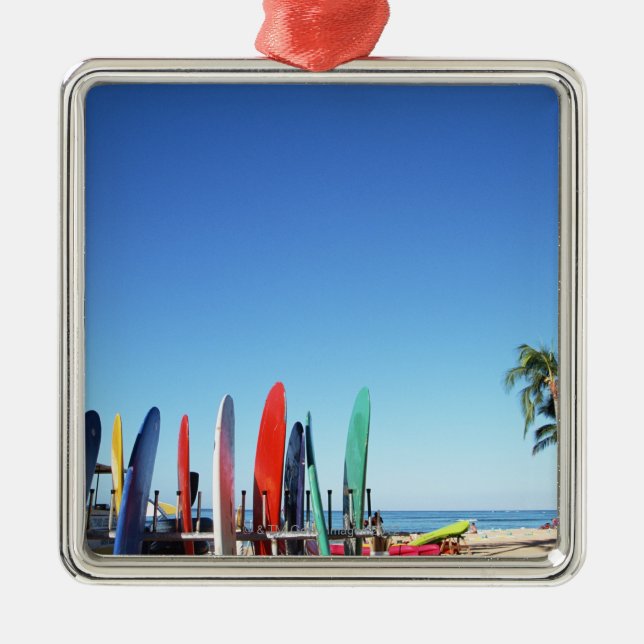 Surfboard Metal Ornament (Front)