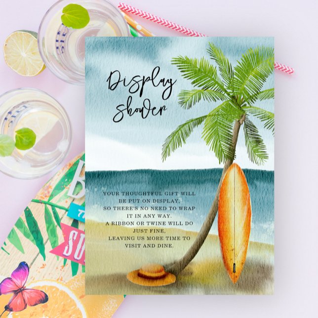 Surfboard on beach - display shower enclosure card (Creator Uploaded)