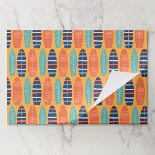 Surfboard orange and blue birthday party placemats