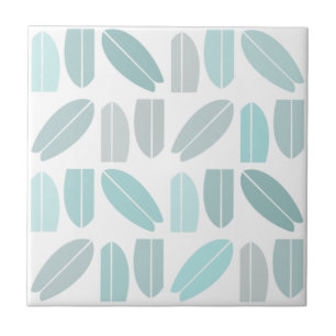 Surfboard Pattern Mint Teal    Ceramic Tile