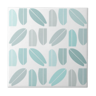 Surfboard Pattern Mint Teal Ceramic Tile
