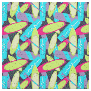 Surfboard Pattern on Palm Leaves Fabric