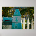 Surfboard Peace Mailbox Poster